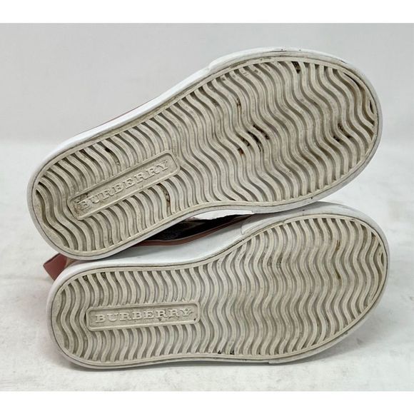 Burberry Girls Pink Tom Check Hi-Top Trainers Youth Size 23 - Picture 8 of 12